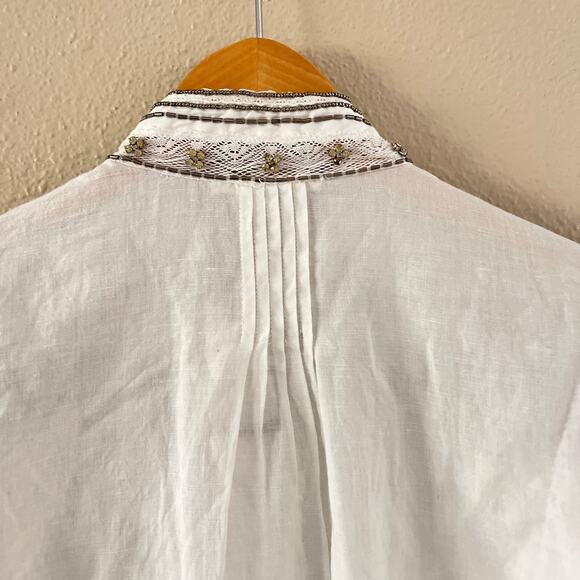 NEW Anthropologie Floreat Cleo Embroidered Beaded Button shirt - Picture 3 of 10
